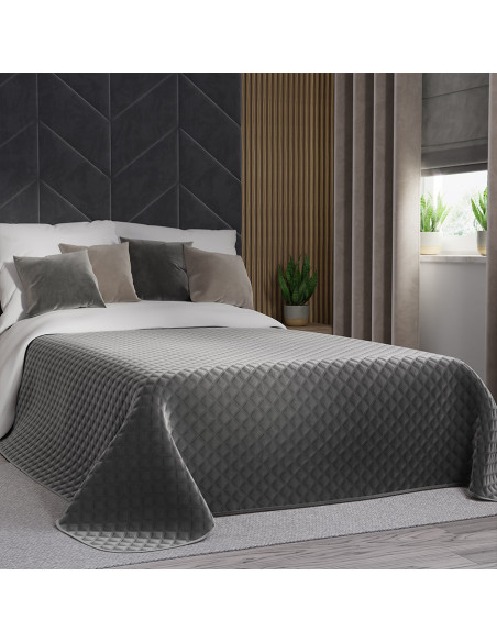 VELVI Narzuta dekoracyjna, rozmiar 220x240cm, kolor 006 ciemny szary antracytowy VELVI0