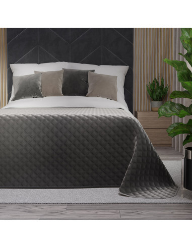 VELVI Narzuta dekoracyjna, rozmiar 220x240cm, kolor 006 ciemny szary antracytowy VELVI0