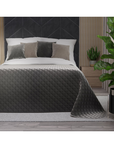 VELVI Narzuta dekoracyjna, rozmiar 220x240cm, kolor 006 ciemny szary antracytowy VELVI0