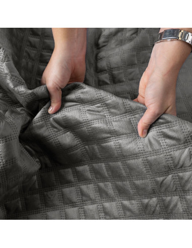 VELVI Narzuta dekoracyjna, rozmiar 220x240cm, kolor 006 ciemny szary antracytowy VELVI0