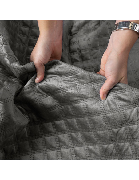 VELVI Narzuta dekoracyjna, rozmiar 220x240cm, kolor 006 ciemny szary antracytowy VELVI0