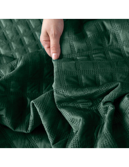 VELVI Narzuta dekoracyjna, rozmiar 220x240cm, kolor 010 ciemny zielony butelkowy VELVI0