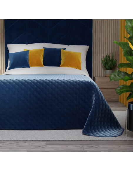 VELVI Narzuta dekoracyjna, rozmiar 220x240cm, kolor 011 granatowy VELVI0