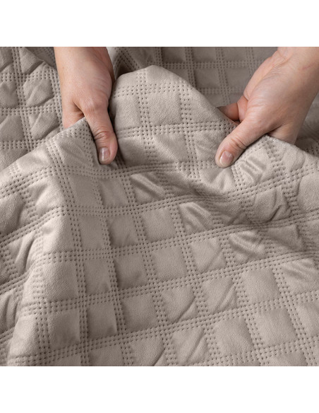 VELVI Narzuta dekoracyjna, rozmiar 220x240cm, kolor 017 szaro-beżowy VELVI0