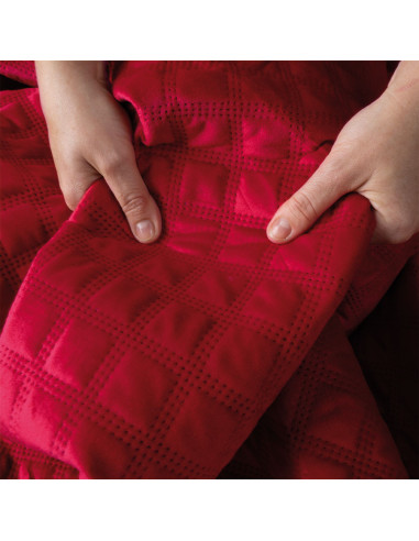 VELVI Narzuta dekoracyjna, rozmiar 220x240cm, kolor 043 czerwony VELVI0