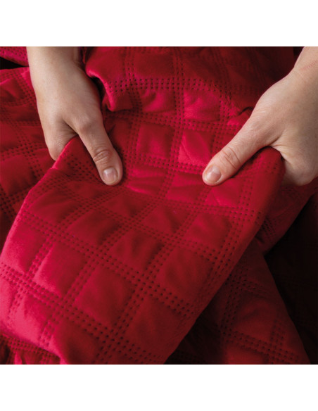 VELVI Narzuta dekoracyjna, rozmiar 220x240cm, kolor 043 czerwony VELVI0