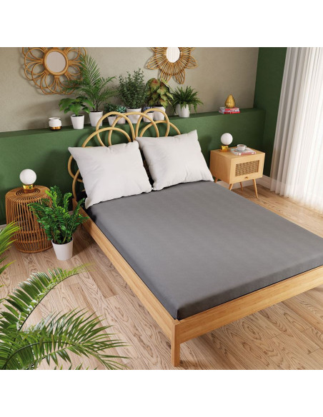 DREAMY PREMIUM Prześcieradło jersey z gumką, szerokość 90 x wysokość 200cm, kolor 003 ciemny szary 100033