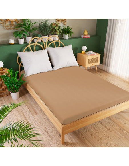 DREAMY PREMIUM Prześcieradło jersey z gumką, szerokość 160 x wysokość 200cm, kolor 013 jasny brązowy 100033