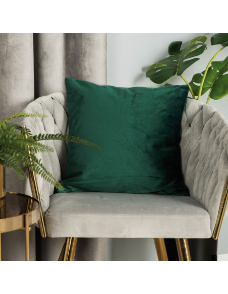VELVI Poszewka dekoracyjna, 40x40cm, kolor 010 ciemny zielony butelkowy VELVI0