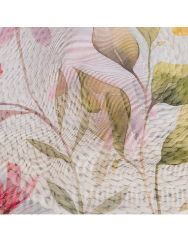 KWIATOWA ŁĄKA Firanka żakardowa gotowa na prosto, szerokość 140 x wysokość 230cm, kolor 001 biały P00308