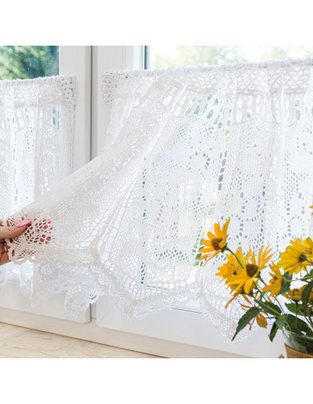 INESS Zazdrostka gotowa ażurowa, szerokość 150 x wysokość 60cm, kolor 001 biały 913501