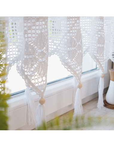 RACHELA Zazdrostka gotowa z ażurem, szerokość 100 x wysokość 90cm, kolor 001 biały 912432