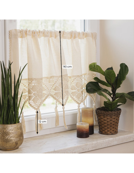 RACHELA Zazdrostka gotowa z ażurem, szerokość 100 x wysokość 90cm, kolor 001 biały 912432