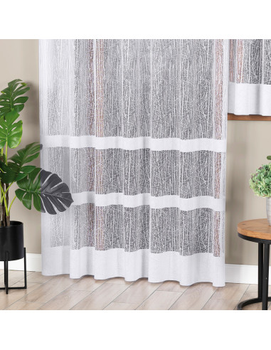 WIKTORIA Firanka żakardowa gotowa na prosto, szerokość 200 x wysokość 250cm, kolor 001 biały 018352