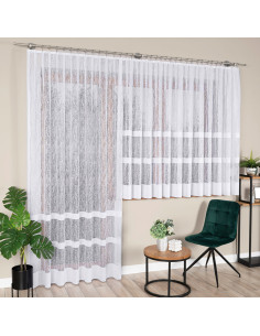 WIKTORIA Firanka żakardowa gotowa na prosto, szerokość 200 x wysokość 250cm, kolor 001 biały 018352 2