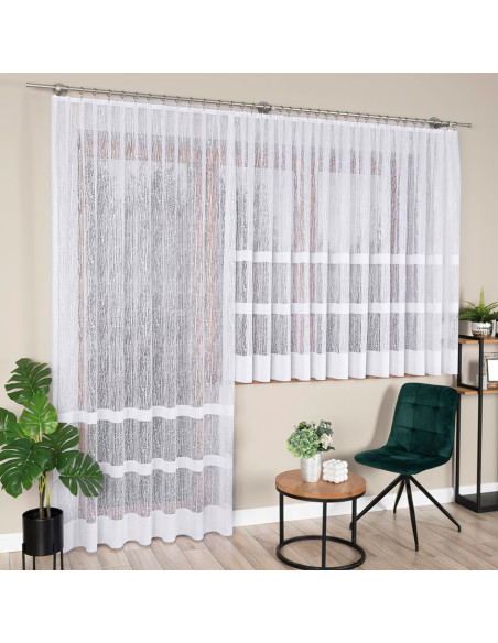 WIKTORIA Firanka żakardowa gotowa na prosto, szerokość 200 x wysokość 250cm, kolor 001 biały 018352