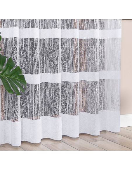 WIKTORIA Firanka żakardowa gotowa na prosto, szerokość 200 x wysokość 250cm, kolor 001 biały 018352