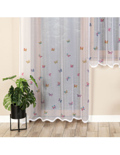 MOTYLKI Firanka żakardowa gotowa na prosto, szerokość 140 x wysokość 230cm, kolor 001 biały P00310 2