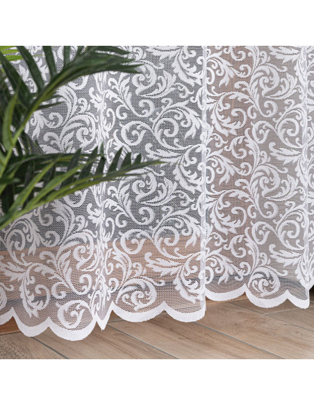 KATARZYNA Firanka żakardowa gotowa, szerokość 140cm wysokość 250cm, kolor 001 biały 022701