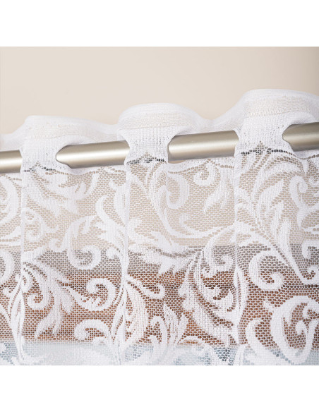KATARZYNA Firanka żakardowa gotowa, szerokość 140cm wysokość 250cm, kolor 001 biały 022701