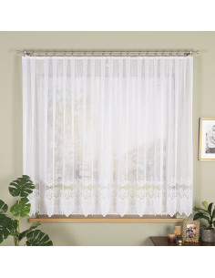 MODESTA Firanka żakardowa gotowa, szerokość 400 x wysokość 160cm, kolor 001 biały 017173