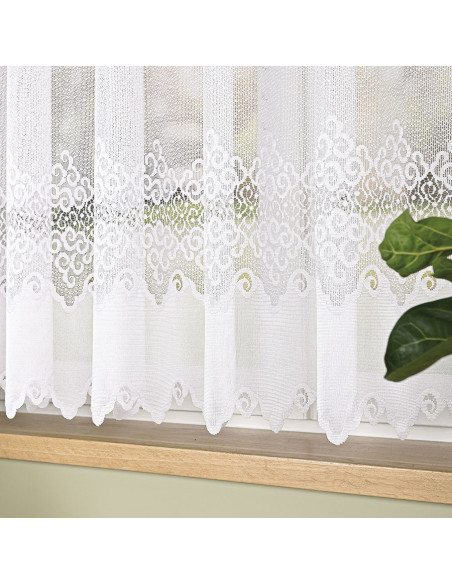 MODESTA Firanka żakardowa gotowa, szerokość 400 x wysokość 160cm, kolor 001 biały 017173
