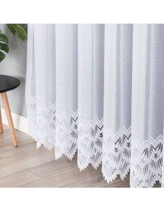 FELICJA Firanka żakardowa gotowa ze wzorem na samym dole na prosto, szerokość 300 x wysokość 250cm, kolor 001 biały 018989 2