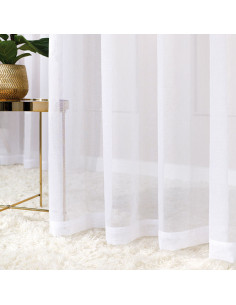 ETAMINA Firana gotowa na srebrnych przelotkach, szerokość 140 x wysokość 250cm, kolor 001 biały FG0006