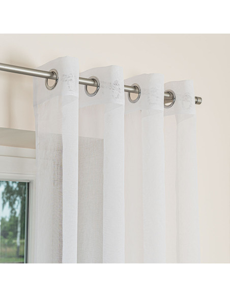 ETAMINA Firana gotowa na srebrnych przelotkach, szerokość 140 x wysokość 250cm, kolor 001 biały FG0006