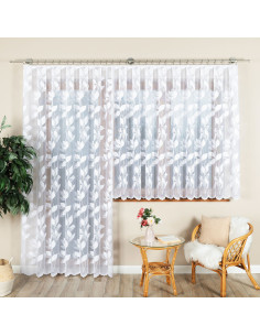 MARTYNA Firanka żakardowa gotowa na prosto, szerokość 200 x wysokość 250cm, kolor 001 biały 023083