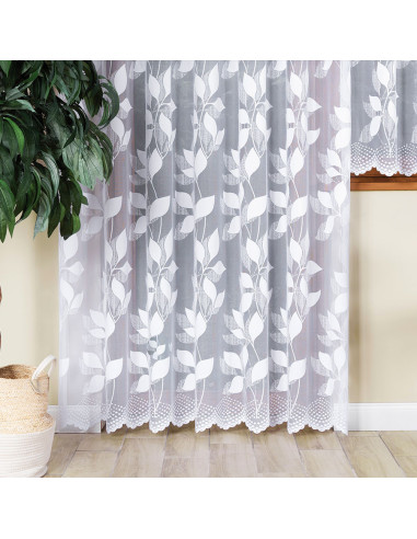 MARTYNA Firanka żakardowa gotowa na prosto, szerokość 200 x wysokość 250cm, kolor 001 biały 023083