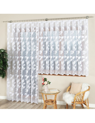 MARTYNA Firanka żakardowa gotowa na prosto, szerokość 200 x wysokość 250cm, kolor 001 biały 023083