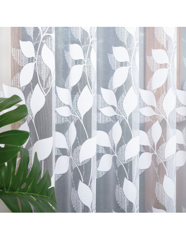 MARTYNA Firanka żakardowa gotowa na prosto, szerokość 200 x wysokość 250cm, kolor 001 biały 023083