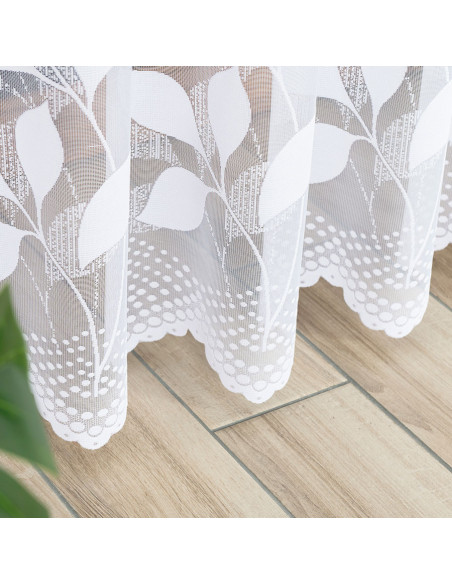 MARTYNA Firanka żakardowa gotowa na prosto, szerokość 200 x wysokość 250cm, kolor 001 biały 023083