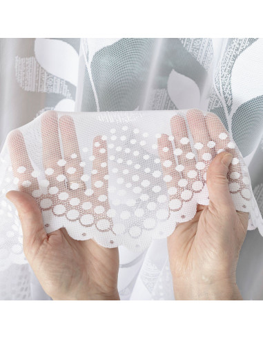 MARTYNA Firanka żakardowa gotowa na prosto, szerokość 200 x wysokość 250cm, kolor 001 biały 023083