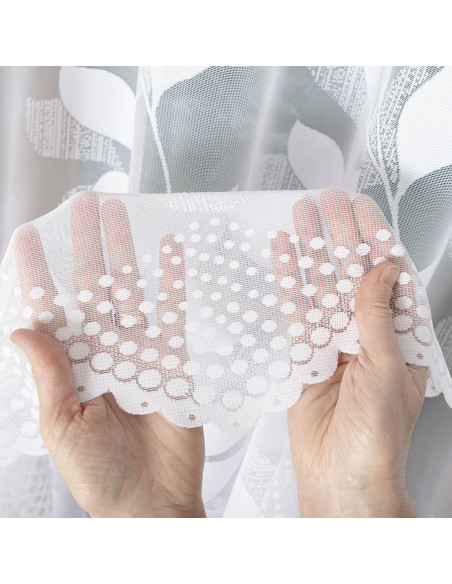 MARTYNA Firanka żakardowa gotowa na prosto, szerokość 200 x wysokość 250cm, kolor 001 biały 023083