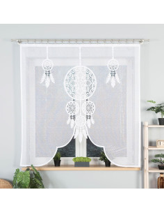 LEA Panel żakardowy gotowy, z motywem łapacza snów, szerokość 160 x wysokość 160, kolor 001 biały 019411