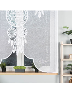 LEA Panel żakardowy gotowy, z motywem łapacza snów, szerokość 160 x wysokość 160, kolor 001 biały 019411 2