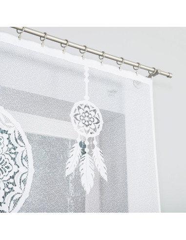 LEA Panel żakardowy gotowy, z motywem łapacza snów, szerokość 160 x wysokość 160, kolor 001 biały 019411