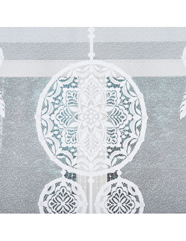 LEA Panel żakardowy gotowy, z motywem łapacza snów, szerokość 160 x wysokość 160, kolor 001 biały 019411