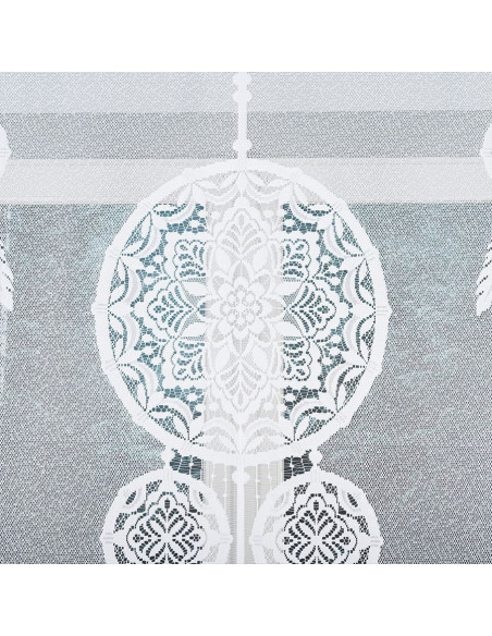 LEA Panel żakardowy gotowy, z motywem łapacza snów, szerokość 160 x wysokość 160, kolor 001 biały 019411