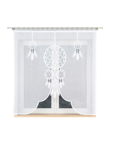 LEA Panel żakardowy gotowy, z motywem łapacza snów, szerokość 160 x wysokość 160, kolor 001 biały 019411