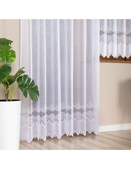 MODESTA Firanka żakardowa gotowa, szerokość 200 x wysokość 250cm, kolor 001 biały 017173