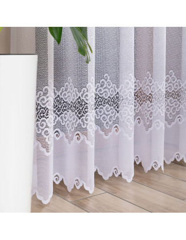 MODESTA Firanka żakardowa gotowa, szerokość 200 x wysokość 250cm, kolor 001 biały 017173