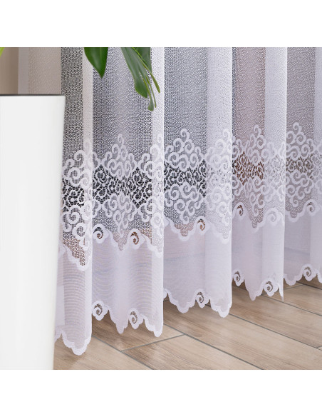 MODESTA Firanka żakardowa gotowa, szerokość 200 x wysokość 250cm, kolor 001 biały 017173