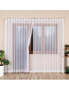 BOGUMIŁA Firanka żakardowa gotowa, szerokość 300 x wysokość 250cm, kolor 001 biały 004542