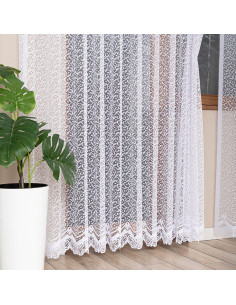 BOGUMIŁA Firanka żakardowa gotowa, szerokość 300 x wysokość 250cm, kolor 001 biały 004542 2