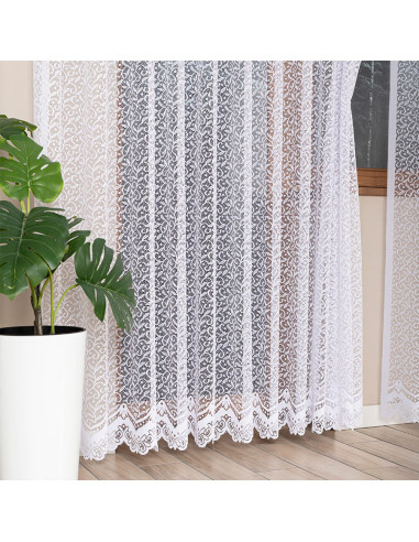 BOGUMIŁA Firanka żakardowa gotowa, szerokość 300 x wysokość 250cm, kolor 001 biały 004542
