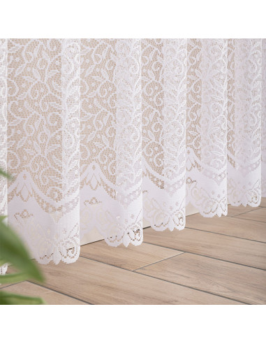 BOGUMIŁA Firanka żakardowa gotowa, szerokość 300 x wysokość 250cm, kolor 001 biały 004542