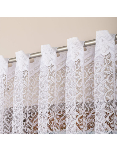 BOGUMIŁA Firanka żakardowa gotowa, szerokość 300 x wysokość 250cm, kolor 001 biały 004542